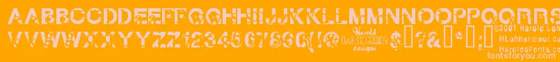 フォントSubtext – オレンジの背景にピンクのフォント