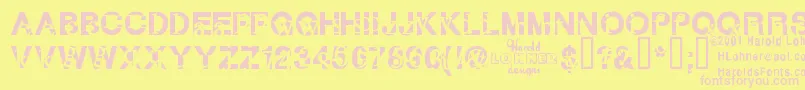フォントSubtext – ピンクのフォント、黄色の背景