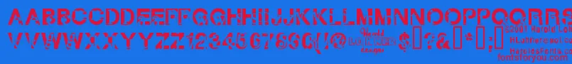 Subtext Font – Red Fonts on Blue Background