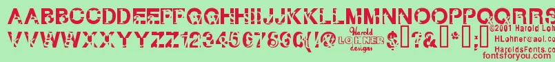 Subtext Font – Red Fonts on Green Background
