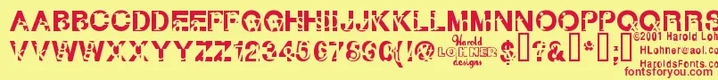 Subtext Font – Red Fonts on Yellow Background