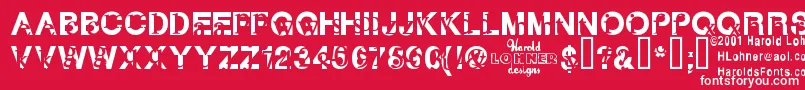 Subtext Font – White Fonts on Red Background