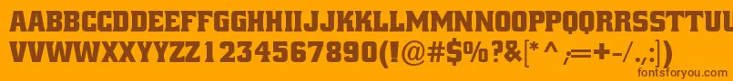 Fonte AlleyOop – fontes marrons em um fundo laranja