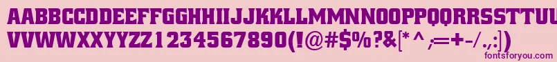 AlleyOop-Schriftart – Violette Schriften auf rosa Hintergrund