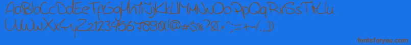 JerryB4sHandwriting Font – Brown Fonts on Blue Background
