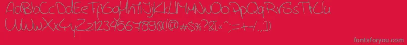 JerryB4sHandwriting-Schriftart – Graue Schriften auf rotem Hintergrund