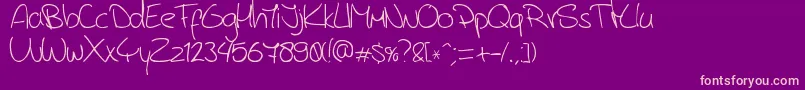 JerryB4sHandwriting-Schriftart – Rosa Schriften auf violettem Hintergrund