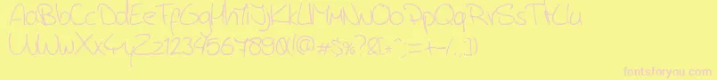 Шрифт JerryB4sHandwriting – розовые шрифты на жёлтом фоне