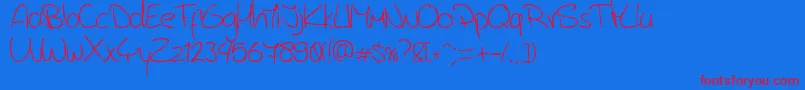 Weitere Informationen zur JerryB4sHandwriting-Schriftart JerryB4sHandwriting-Schriftart – Rote Schriften auf blauem Hintergrund