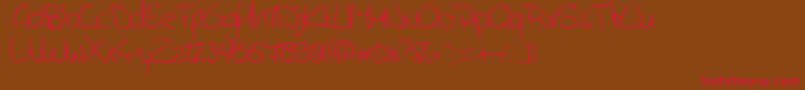 JerryB4sHandwriting Font – Red Fonts on Brown Background