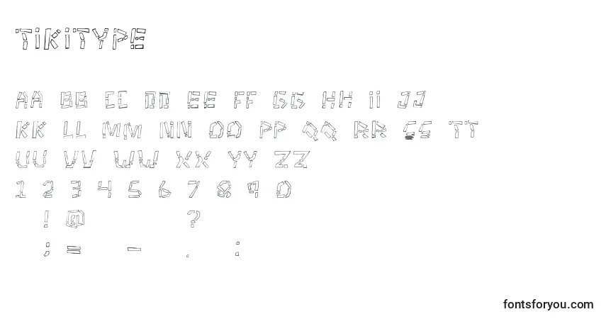 Шрифт Tikitype – алфавит, цифры, специальные символы
