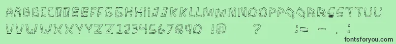 Tikitype Font – Black Fonts on Green Background