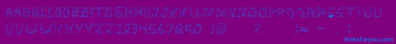 Tikitype-Schriftart – Blaue Schriften auf violettem Hintergrund