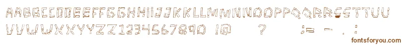 Tikitype-Schriftart – Braune Schriften auf weißem Hintergrund