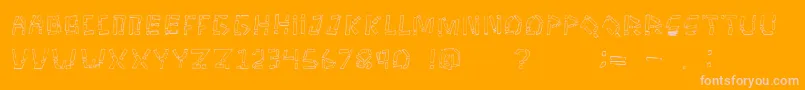 Tikitype-Schriftart – Rosa Schriften auf orangefarbenem Hintergrund