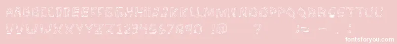 Fonte Tikitype – fontes brancas em um fundo rosa