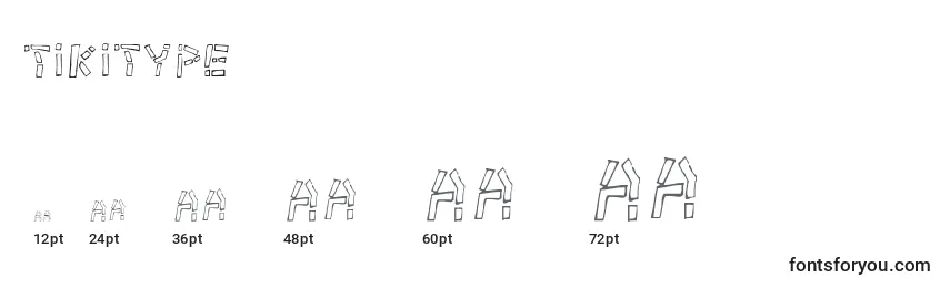 Größen der Schriftart Tikitype