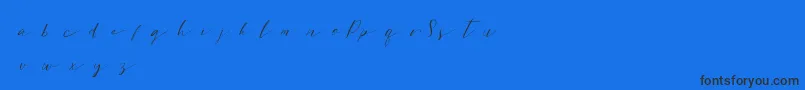 Шрифт Sweetpattersondemo – чёрные шрифты на синем фоне