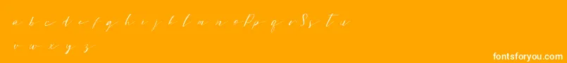 Sweetpattersondemo-Schriftart – Weiße Schriften auf orangefarbenem Hintergrund