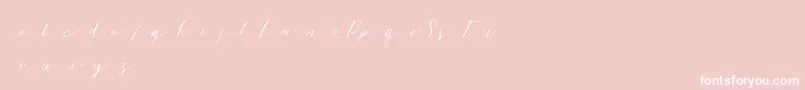 Sweetpattersondemo-Schriftart – Weiße Schriften auf rosa Hintergrund