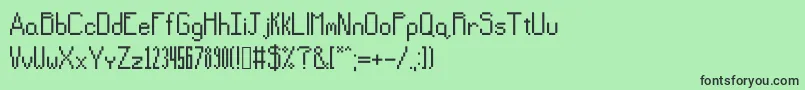 フォントSevensidedgames – 緑の背景に黒い文字