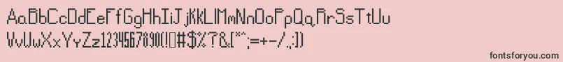 フォントSevensidedgames – ピンクの背景に黒い文字