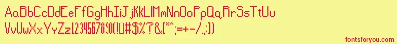 Sevensidedgames Font – Red Fonts on Yellow Background