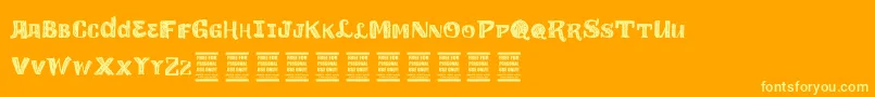 VtksLoveLove Font – Yellow Fonts on Orange Background