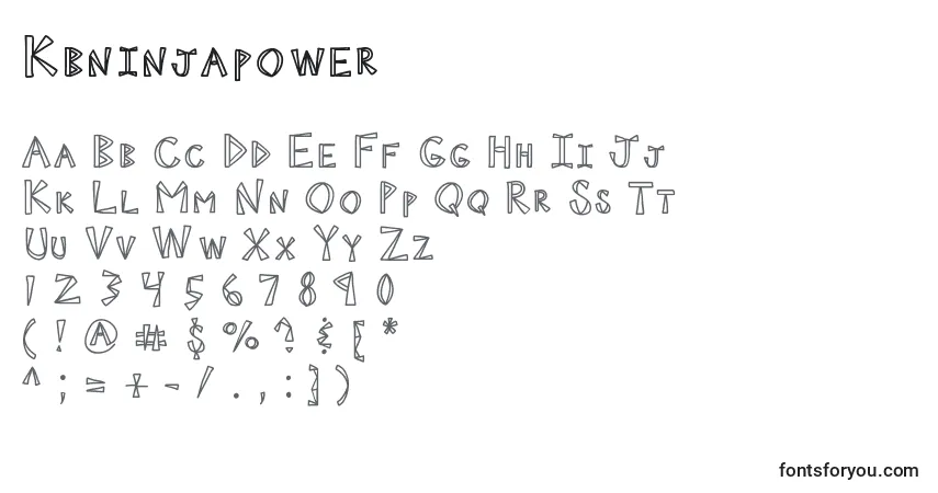 Schriftart Kbninjapower – Alphabet, Zahlen, spezielle Symbole