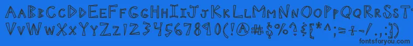 Kbninjapower Font – Black Fonts on Blue Background