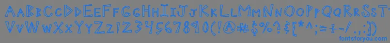 フォントKbninjapower – 灰色の背景に青い文字