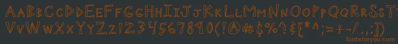 Czcionka Kbninjapower – brązowe czcionki na czarnym tle