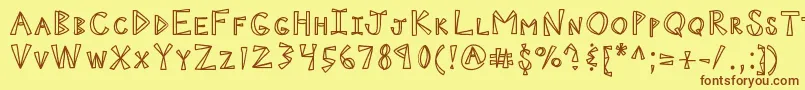 Kbninjapower Font – Brown Fonts on Yellow Background