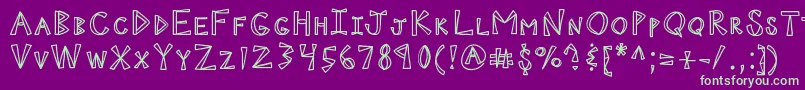 Kbninjapower Font – Green Fonts on Purple Background