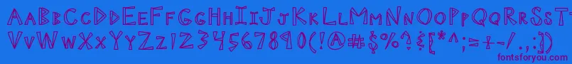 Kbninjapower Font – Purple Fonts on Blue Background