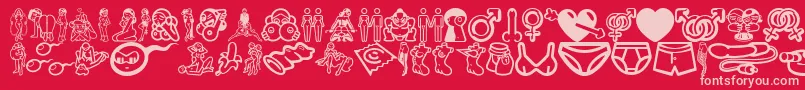 EroticaCd Font – Pink Fonts on Red Background