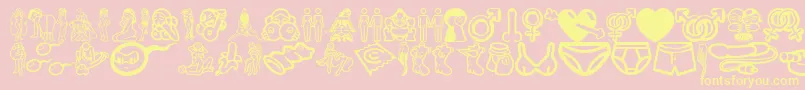 EroticaCd Font – Yellow Fonts on Pink Background