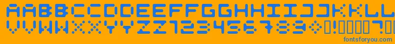 525round Font – Blue Fonts on Orange Background