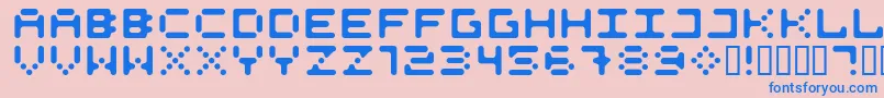 525round Font – Blue Fonts on Pink Background