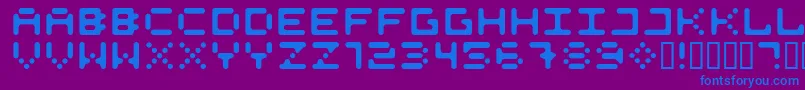 525round Font – Blue Fonts on Purple Background