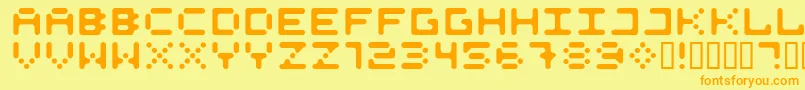 525round Font – Orange Fonts on Yellow Background