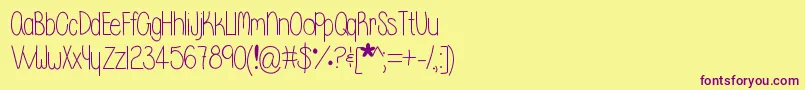 Whisperadream Font – Purple Fonts on Yellow Background