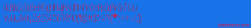 Whisperadream Font – Red Fonts on Blue Background