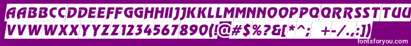 フォントARewindertitulslgobl – 紫の背景に白い文字