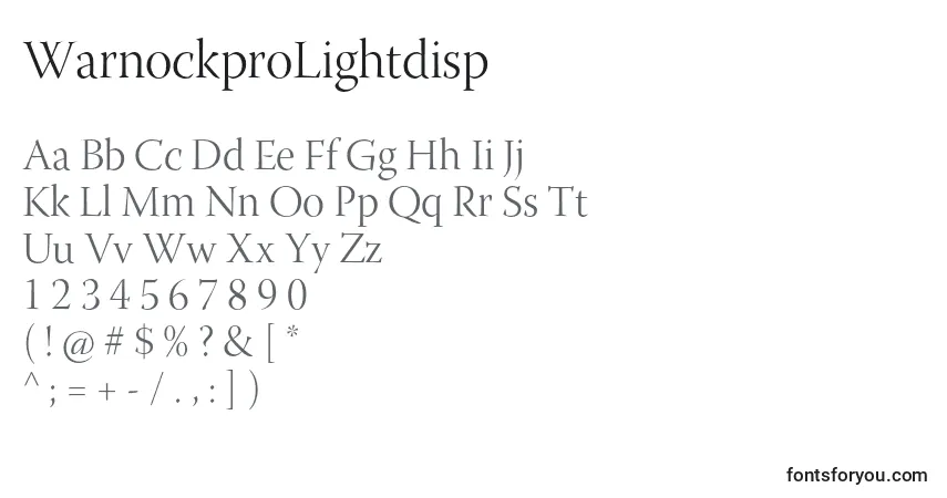 Czcionka WarnockproLightdisp – alfabet, cyfry, specjalne znaki