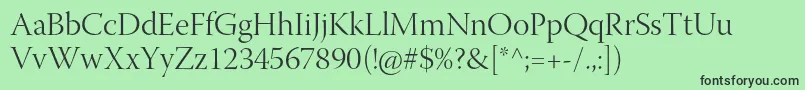WarnockproLightdisp Font – Black Fonts on Green Background