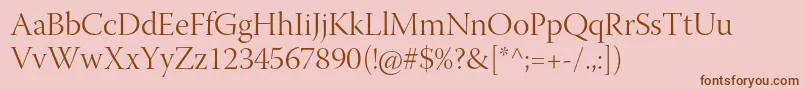 WarnockproLightdisp Font – Brown Fonts on Pink Background