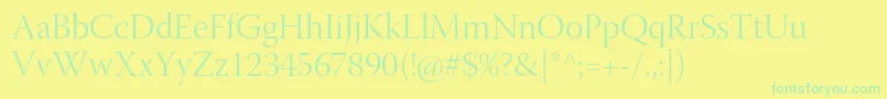 WarnockproLightdisp Font – Green Fonts on Yellow Background