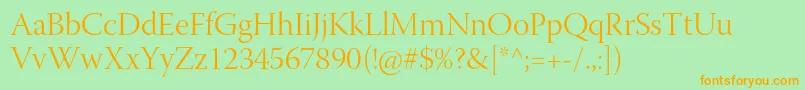 WarnockproLightdisp Font – Orange Fonts on Green Background