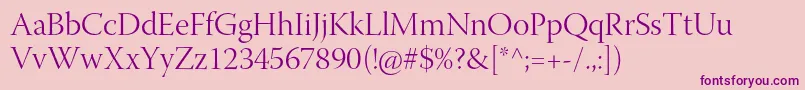 WarnockproLightdisp Font – Purple Fonts on Pink Background